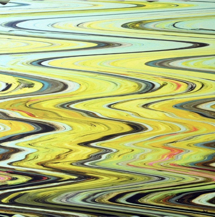 01 Aspen Wave 1 30x30in (76x76cm), ink on metal