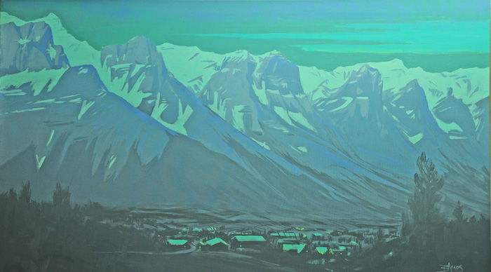 04 Rundle Ridge 36X60in (152cm), acrylic on canvas
